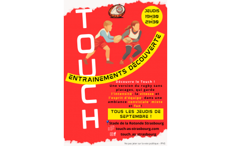 Cette rentrée, viens tester le Touch Rugby ! 🏉❤️